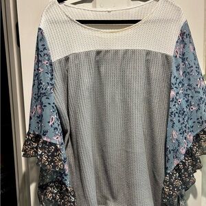 Floral Sleeve Women's Top